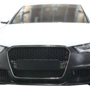 Zderzak przedni + Grill Chrom-Czarny Audi A4 B8 13-16 RS4 Style Do wyczerpania zapasów