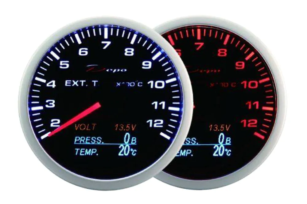Zegar Wskaźnik Depo WA 4w1 60mm EGT Volt Ciśnienie Temperatura Oleju Do wyczerpania zapasów