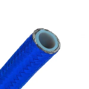 Zamów teraz Przewód PTFE AN8 10mm (3/8") teflonowy w stalowym oplocie niebieski