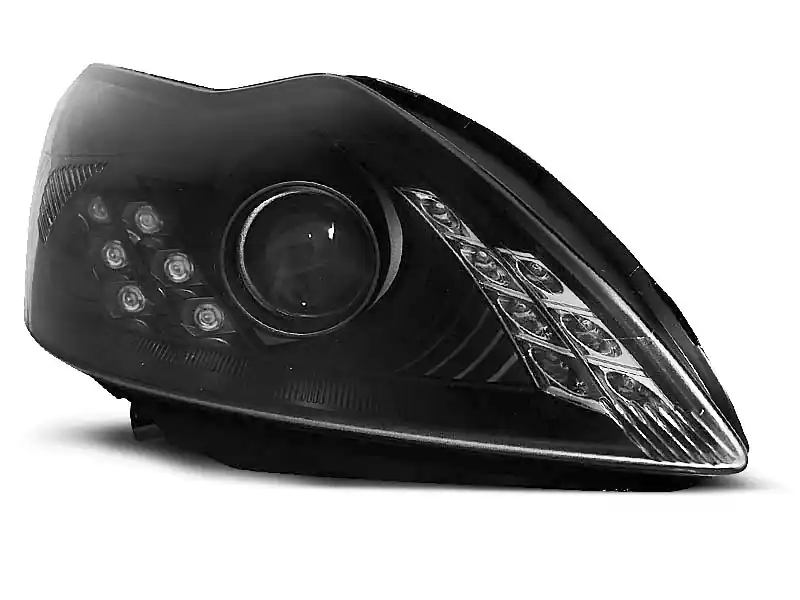 Lampy przednie FORD FOCUS 02.08-10 (+DRL) BLACK Wyjątkowa oferta