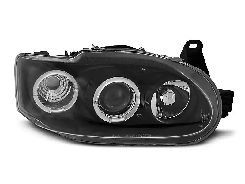 Łatwy zwrot Lampy przednie FORD ESCORT MK7 02.95-00 ANGEL EYES BLACK