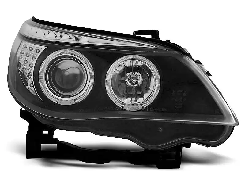 Lampy przednie ANGEL EYES BLACK LED INDICATOR BMW E60/E61 03-07 Bezpieczna płatność