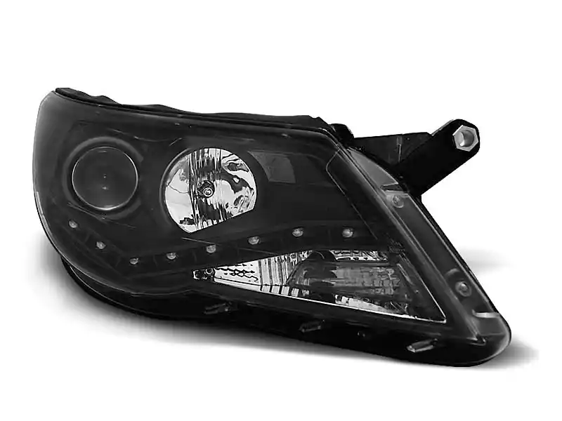 Lampy przednie (+DRL) BLACK VW TIGUAN 10.07-11 Obniżka ceny