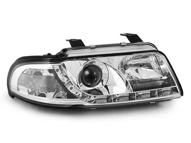 Dostępne od ręki Lampy przednie (+DRL) CHROME AUDI A4 01.99-09.00