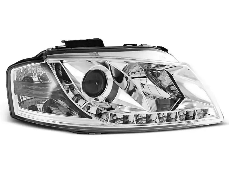 Nowość Lampy przednie (+DRL) CHROME AUDI A3 8P 05.03-03.08