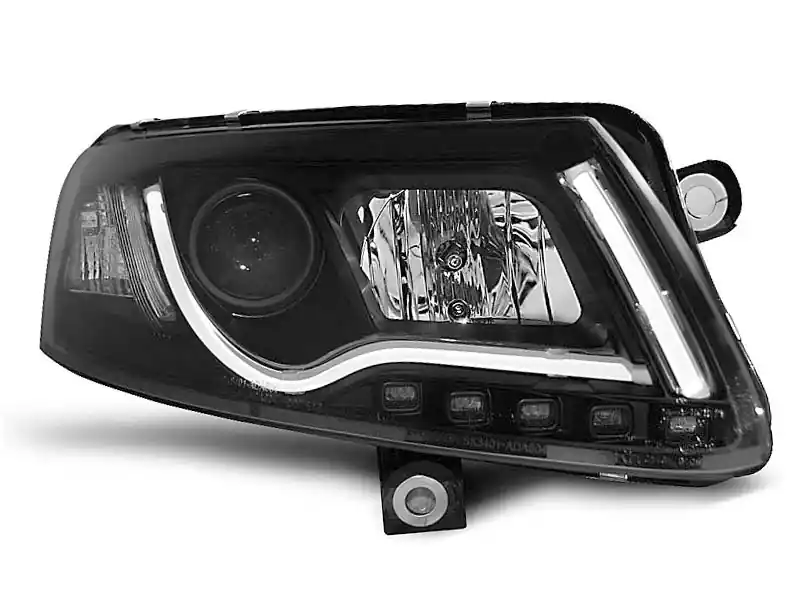 Lampy przednie TUBE LIGHT BLACK AUDI A6 C6 04.04-08 Promocja