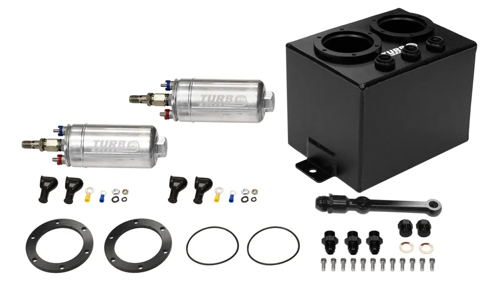 Zbiornik Paliwa Swirl Pot 3L TurboWorks na 2 pompy 250LPH + listwa (w zestawie) Czarny Wyprzedaż