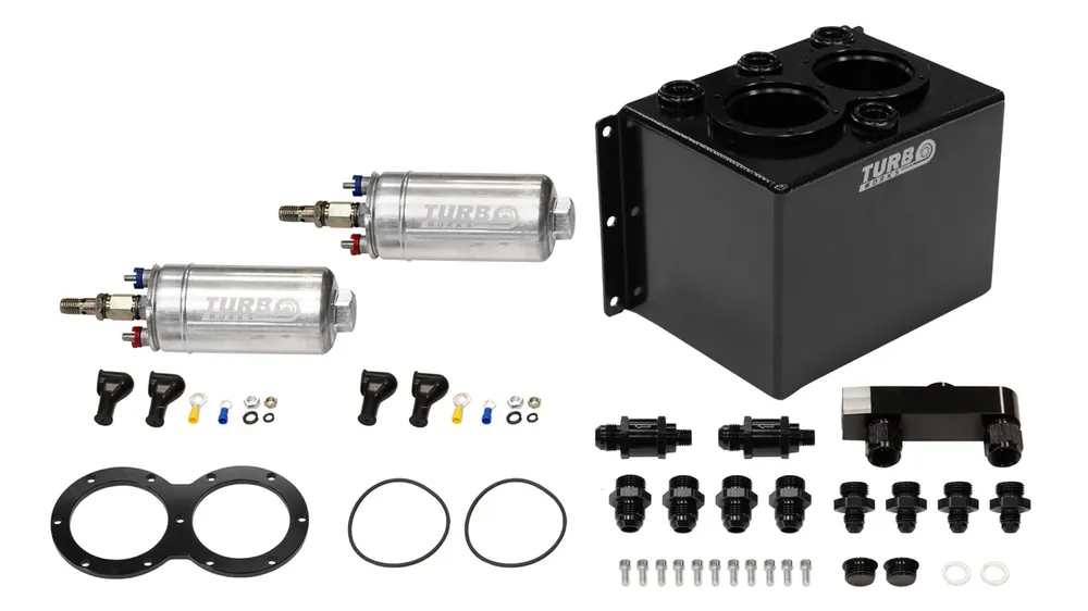 Zbiornik Paliwa Swirl Pot 3L TurboWorks na 2 pompy 250LPH + listwa (w zestawie) Czarny Tylko do końca tygodnia