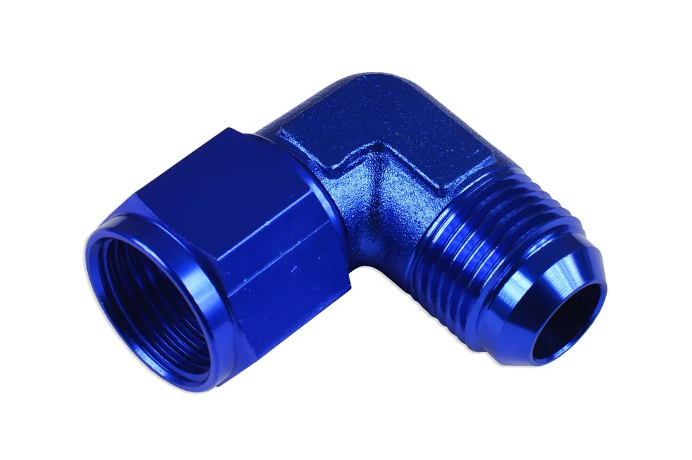 Ograniczona ilość AN10 90st Nypel adapter żeńsko-męski JIC Niebieski FMIC