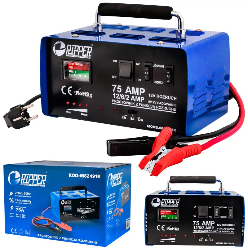 Prostownik z rozruchem 6/12V 75A do akumulatorów MAR-POL Oferta