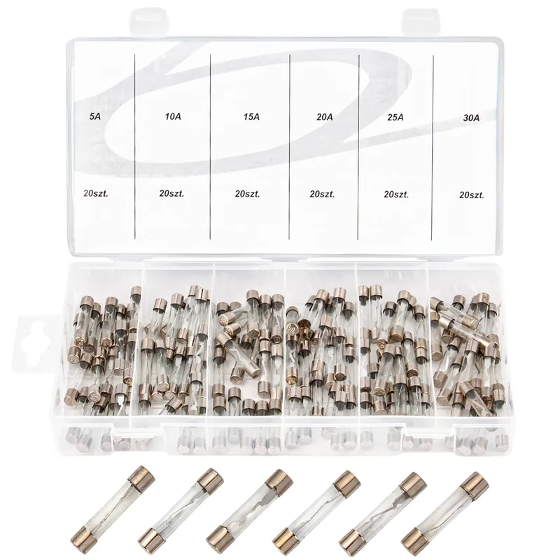 Bezpieczniki Samochodowe Szklane Zestaw 120 szt. 5A-30A FALON-TECH Wyjątkowa oferta