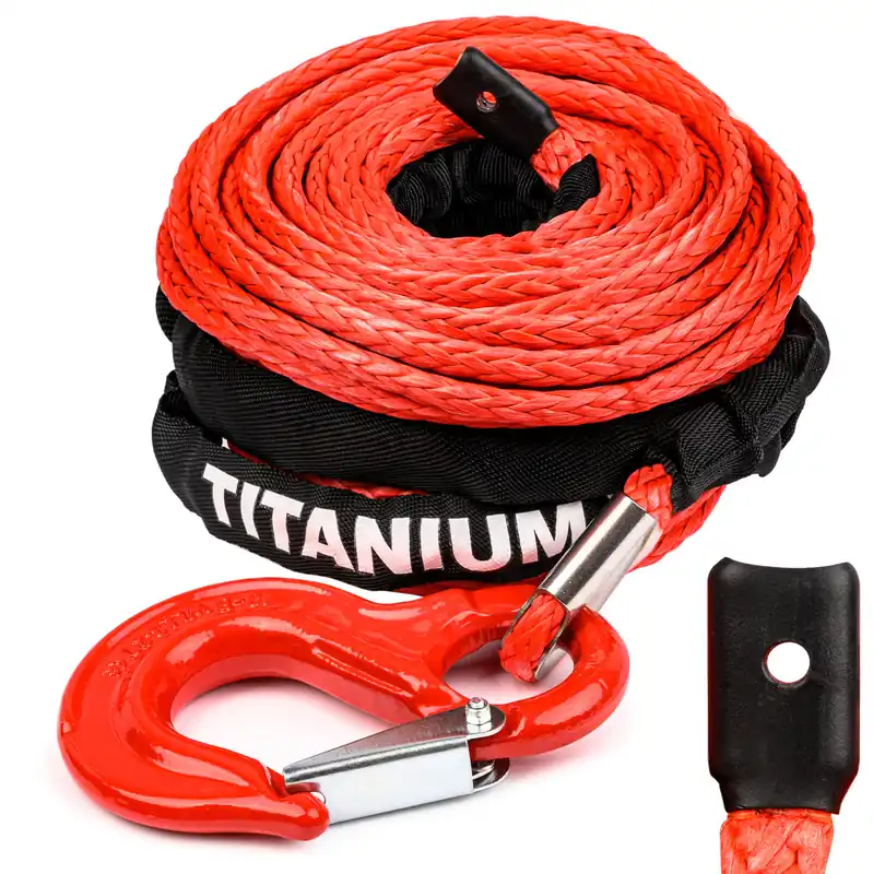 Rabat Lina syntetyczna syntetyk do wyciągarki wciągarki hak kausza 12mm 24m 4X4 off road TITANIUM WINCH