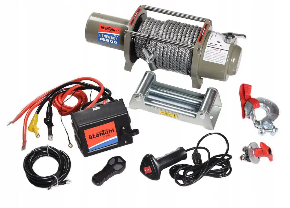 Wyciągarka wciągarka renegade 16800 lbs 24v lina stalowa TITANIUM WINCH Premium